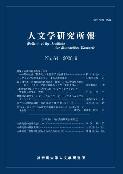人文学研究所報Vol.64 表紙